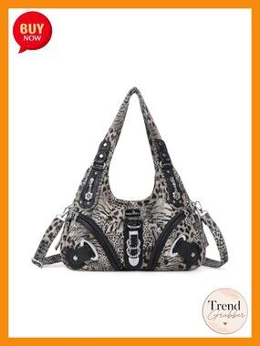 Large Hobo Handbag Faux Leather Washable Shoulder Bag